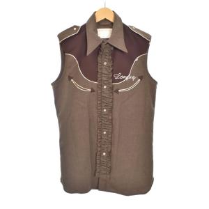 ノースリーブ ボーリングシャツ S 茶 ブラウン 41153275