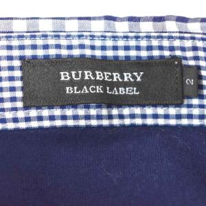 BURBERRY BLACK LABEL 刺繍 ロゴ ポロシャツ 2 ネイビー 紺 D1P46-335-292