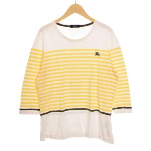 ボーダー 刺繍 Tシャツ 長袖 2 ホワイト イエローD1P11-710-642