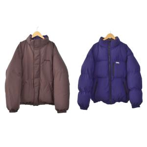 リバーシブル ダウンジャケット M 茶 ブラウン 青 ブルー 101224021011