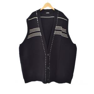 17SS オーバーサイズ ニット ベスト ブラック 912752