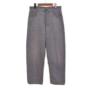23AW Wide Leg Leather Patch Denim Pants