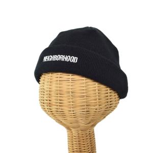 23AW BEANIE MINI ニット帽 ビーニー ロゴ 刺? F 黒 ブラック 232YGNH-HT02