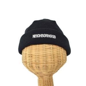 NEIGHBORHOOD 23AW BEANIE MINI ニット帽 ビーニー ロゴ 刺? F 黒 ブラック 232YGNH-HT02
