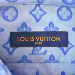 LOUIS VUITTON 21AW モノグラム シャツ M ブルー RM212Q DO7 HLS51W