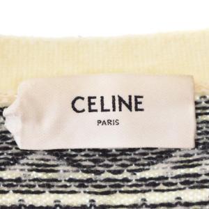 CELINE 21SS 総柄 ウール ジャガード ルーズ ニット カーディガン XS アイボリー