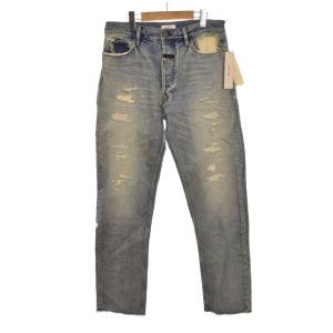 クラッシュ デニムパンツ ダメージ加工 32 ブルー FGE240-408DNM