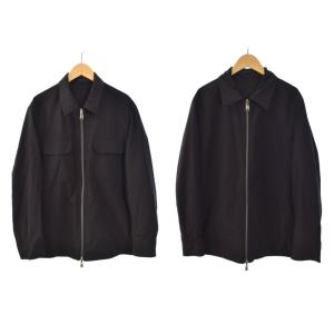 リバーシブル ジャケット ブルゾン ジップアップ 44 黒 ブラック