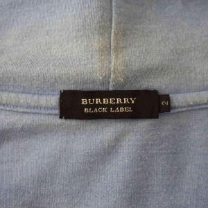 BURBERRY BLACK LABEL ジップパーカー 刺繍ロゴ フード 2 水色 紺 ネイビー D1P27-726-26