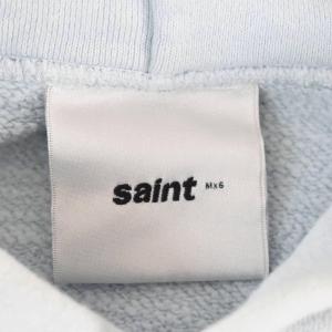 SAINTMICHAEL 25SS HOODIE RIBON SAINT パーカー プリント XL ライトブルー