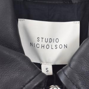 STUDIO NICHOLSON PISTON LEATHER JACKET S ブラック 51-10-451020
