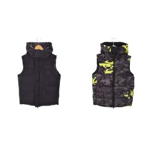 FCRB ダウンベスト リバーシブル 迷彩柄 S ブラック