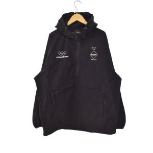 マウンテンパーカー ナイロンジャケット ラバーパッチ ロゴプリント メッシュポケット S 黒 ブラック