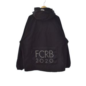 F.C.Real Bristol マウンテンパーカー ナイロンジャケット ラバーパッチ ロゴプリント メッシュポケット S 黒 ブラック