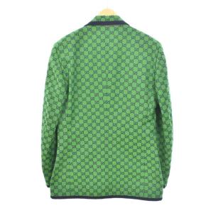 GUCCI 総柄 テーラードジャケット GG柄 48 グリーン 644367