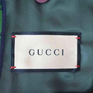 GUCCI 総柄 テーラードジャケット GG柄 48 グリーン 644367