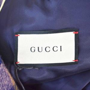GUCCI ダブル テーラードジャケット チェック 48 ネイビー 635820