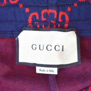 GUCCI GGジャガード ジョギングパンツ L ネイビー 496920
