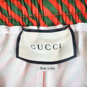 GUCCI 19AW ストライプ ジョガーパンツ S レッド 575776