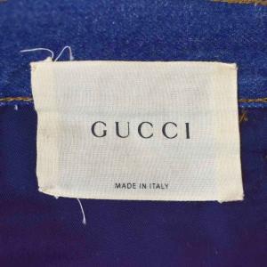 GUCCI 16AW フローラルデザイン カットオフ デニムパンツ 34 ネイビー 408635