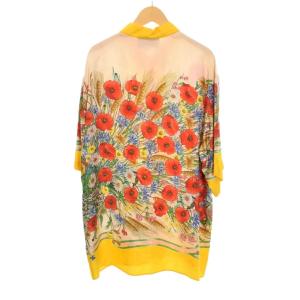 GUCCI フローラル シルク シャツ 花柄 46 イエロー 546182