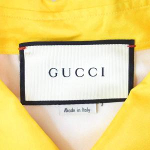 GUCCI フローラル シルク シャツ 花柄 46 イエロー 546182