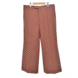 GG ワイドレグ キャンバス パンツ 52 レッド 563678