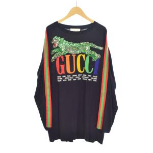 タイガー スパンコール装飾 Tシャツ M ブラック 479477