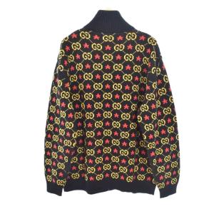 GUCCI GGスター ジップアップ ニット ジャケット M ブラック 576796