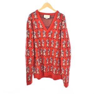 19SS コレクションライン ピッグデザイン Vネック ニット S レッド 545735