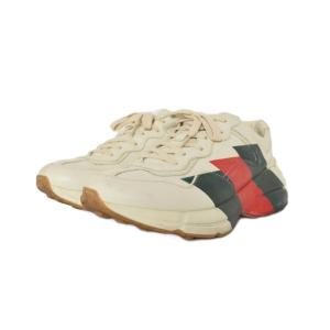 GUCCI Rhyton Web Print スニーカー 8.5 ホワイト 523535