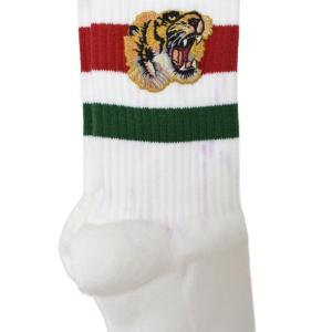 GUCCI タイガー ソックス 靴下 シェリーライン L 白 ホワイト 450039 AA