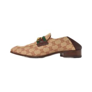 GUCCI GG キャンバス シェリーライン ホースビット ローファー 8 ブラウン 546223
