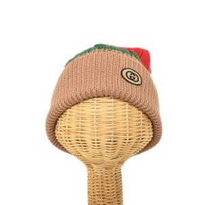 GUCCI シェリーライン ロゴワッペン ビーニー L ブラウン 674064