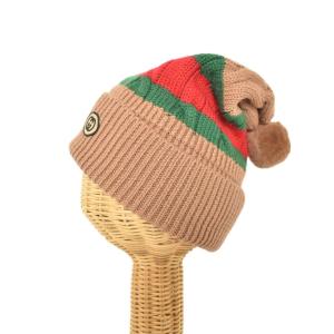 GUCCI シェリーライン ロゴワッペン ビーニー L ブラウン 674064