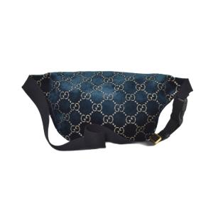 GUCCI GGベルベット ベルトバッグ ネイビー 574968