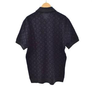 LOUIS VUITTON 19SS モノグラム ジャガード ポロシャツ M ネイビー HHY45WNRZ