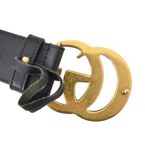 GUCCI ダブルG ワイド ベルト 75・30 ブラック 400593