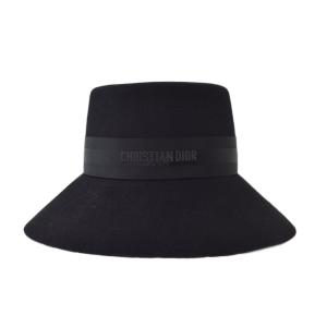Dior バケットハット D-Bobby ワイドブリム ラビット 57 ブラック CPB9019GDBF