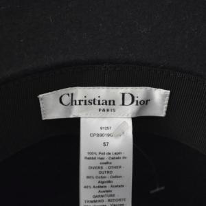 Dior バケットハット D-Bobby ワイドブリム ラビット 57 ブラック CPB9019GDBF