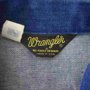 WRANGLER 70s デニムジャケット Ｇジャン 上着 4ポケット USA製 40 青 ブルー インディゴ 126MJ