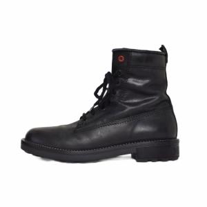 DIESEL サイドジップ レースアップ ブーツ 42 黒 ブラック