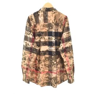 BURBERRY カモフラ チェック シャツ L ブラウン 8029830
