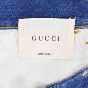 GUCCI 17SS ブリーチ加工 スタッズ デニムパンツ 38 ブルー 452428