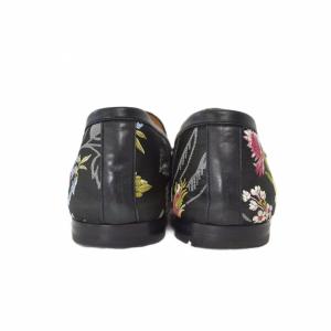 GUCCI フローラル エンブロイダリー ホースビット ローファー 総柄 9 黒 ブラック 431486 AA
