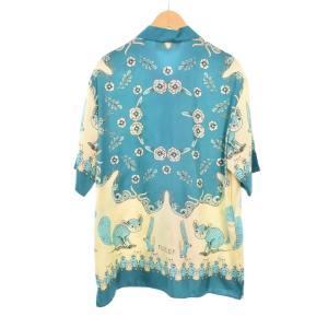 GUCCI 21年製 Freya Hartas print silk twill shirt