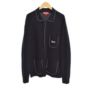 22FW Contrast Stitch Button Up Sweater M