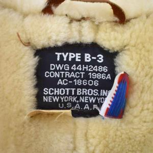 Schott B-3 ムートン フライトジャケット アメリカ製 裏ボア 38 ブラウン