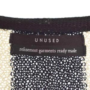 UNUSED alpaca stripe cardigan カーディガン 長袖 ストライプ 2 白 ホワイト 黒 ブラック
