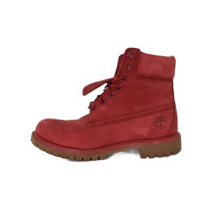 Timberland 6インチブーツ ハイカット レースアップ ヌバック ロゴデザイン 9W 赤 レッド A1149 A1117
